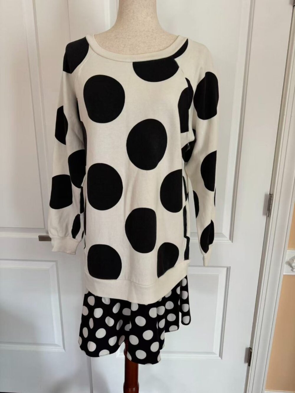 Boutique Moschino Polka-Dot Ruffled Dress, Sz 6